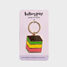 Load image into Gallery viewer, Italian Rainbow Cookie Enamel Keychain