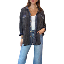 Load image into Gallery viewer, Slouchy Waffle Knit Jacket | Navy