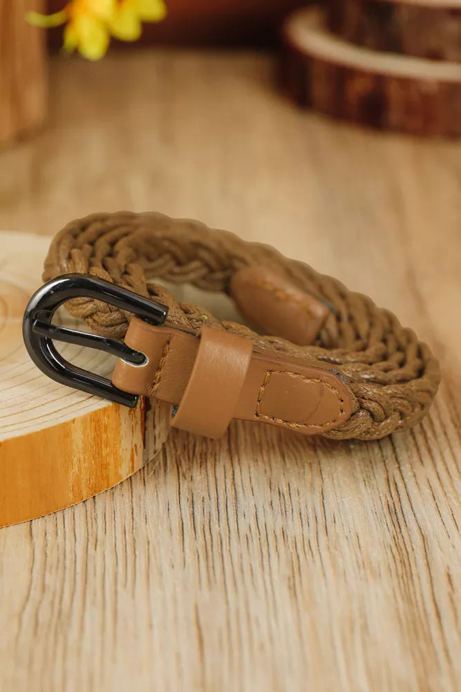Wax Rope Braided Belt | Brown – Bellisima by Ashley Maria display picture 1