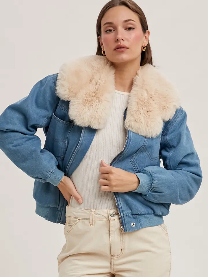 Faux Fur Detachable Jacket