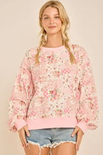 Load image into Gallery viewer, Oversized Patchwork Floral Crewneck
