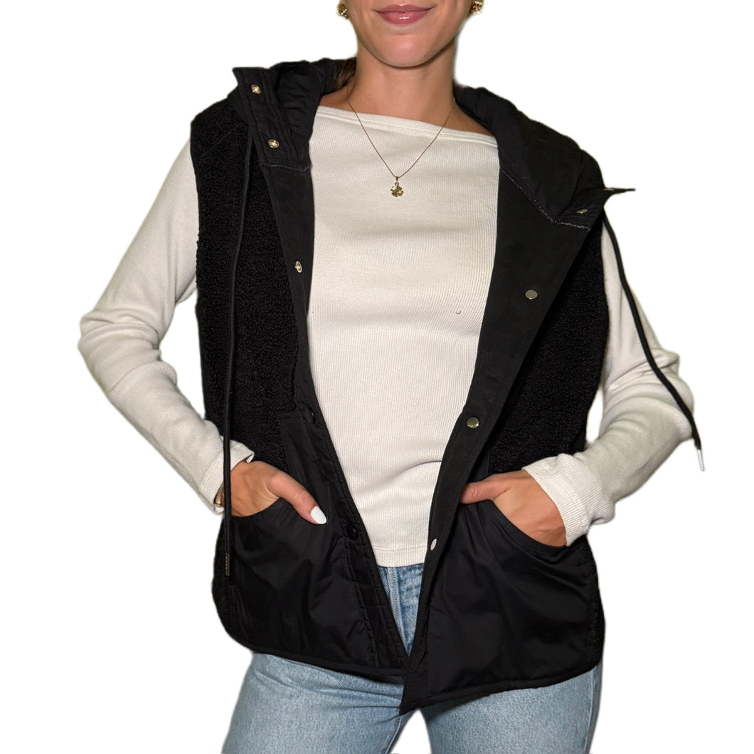 Sherpa Fleece Hooded Vest