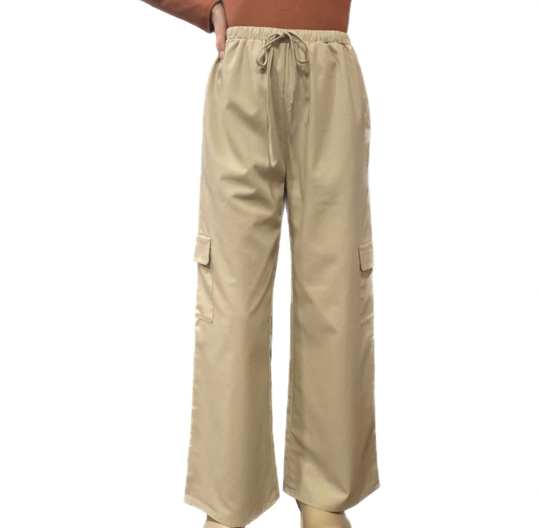 Wide Leg Cargo Pants | Linen