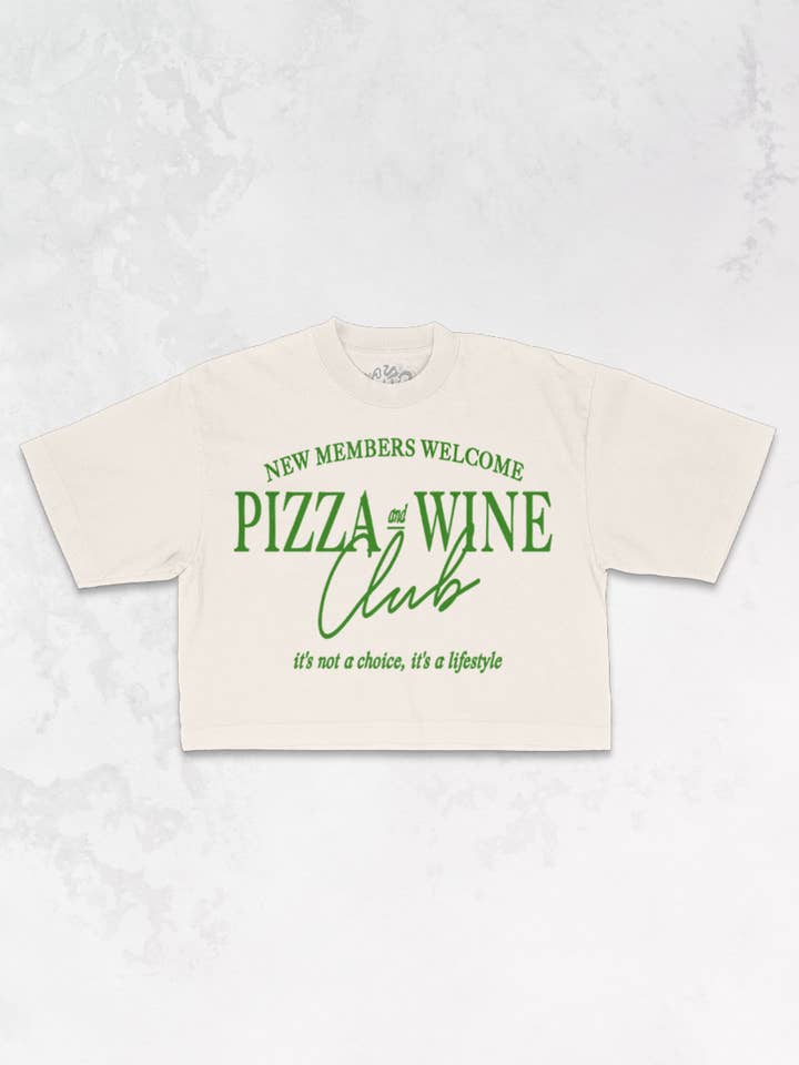 Pizza & Wine Club Crop Tee Shirt