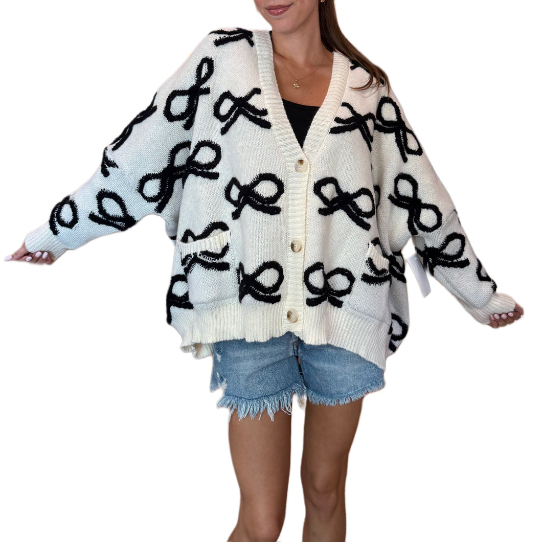 Oversized Ribbon Cardigan