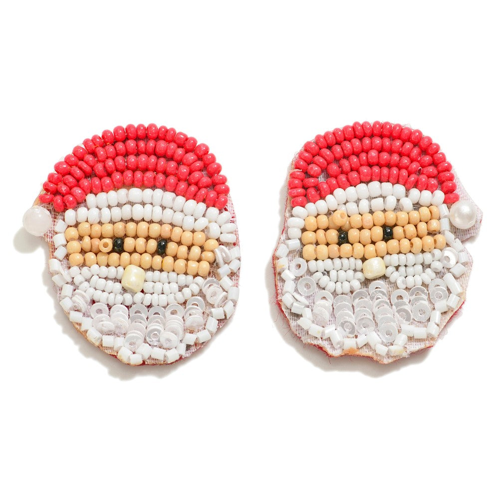 Santa Seed Beaded Earrings