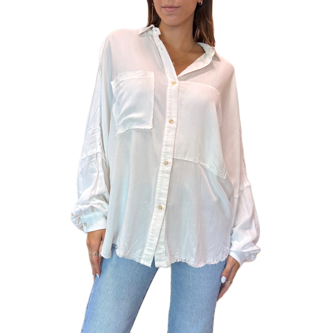 Delilah Button Down Shirt | White