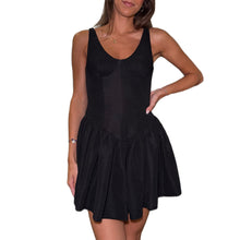 Load image into Gallery viewer, Knit Corset Waist Mini Dress | Black
