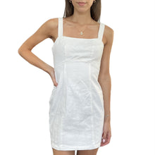 Load image into Gallery viewer, Stella Lace up Back Denim Mini Dress | White
