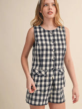 Load image into Gallery viewer, Gingham Tweed Blanket Stitch Set | Navy
