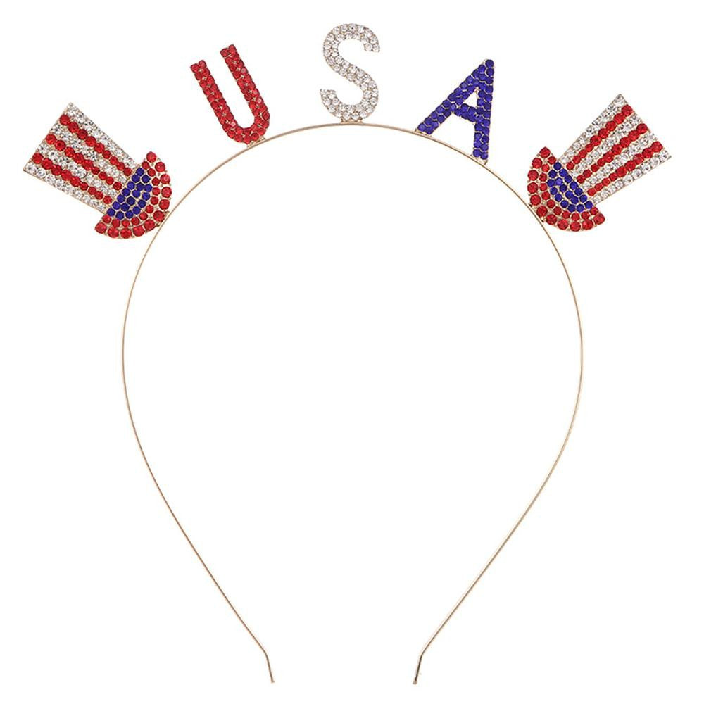 USA Rhinestone Headband