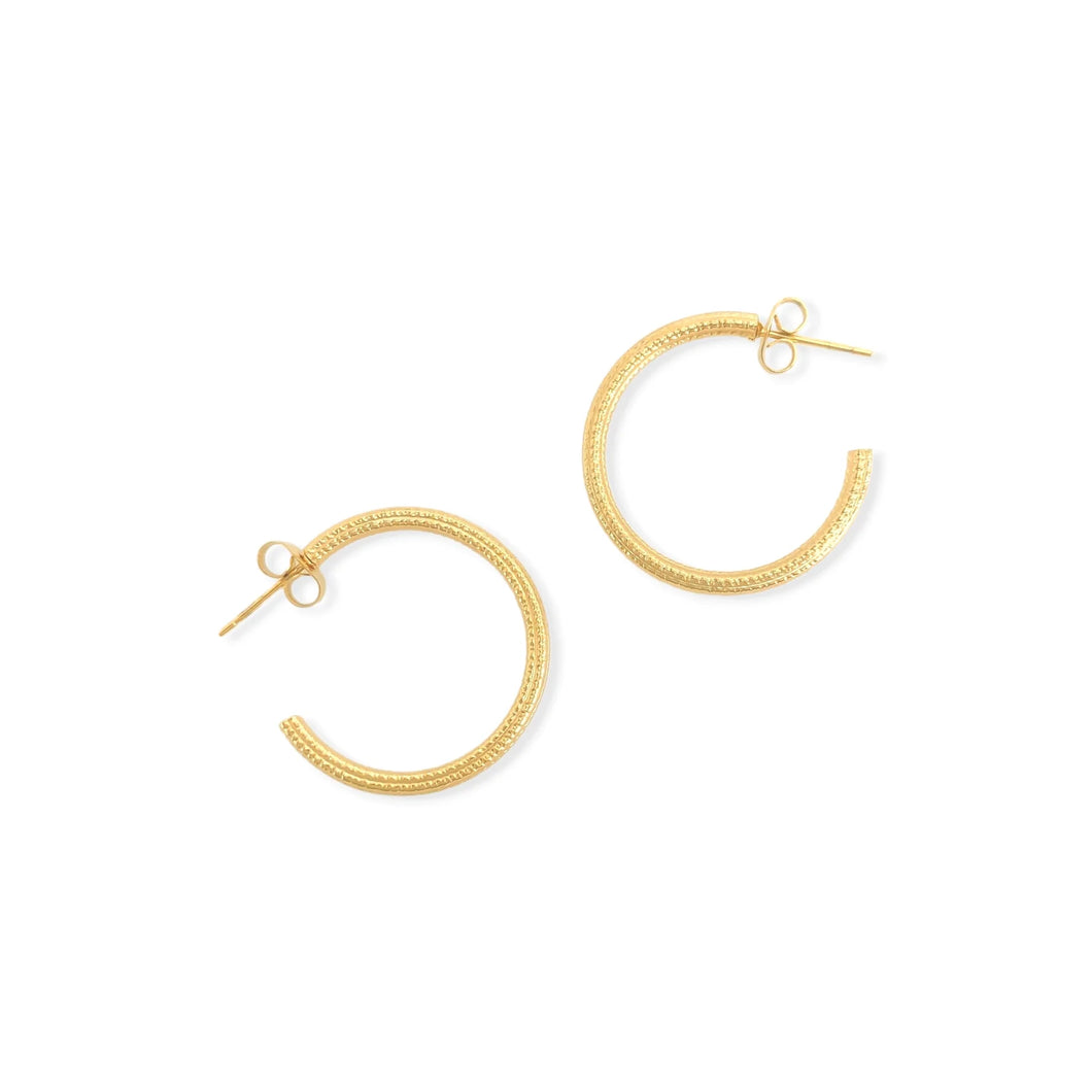 Single Hoop Water Resistant Earrings | Gold