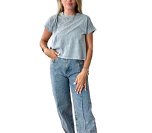 Load image into Gallery viewer, Washed Short Sleeve Boxy Knit Top | Plus available
