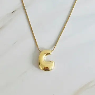 Bubble Initial Necklace | Gold