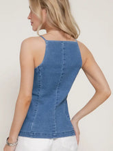 Load image into Gallery viewer, Stretch Denim Long Vest Top
