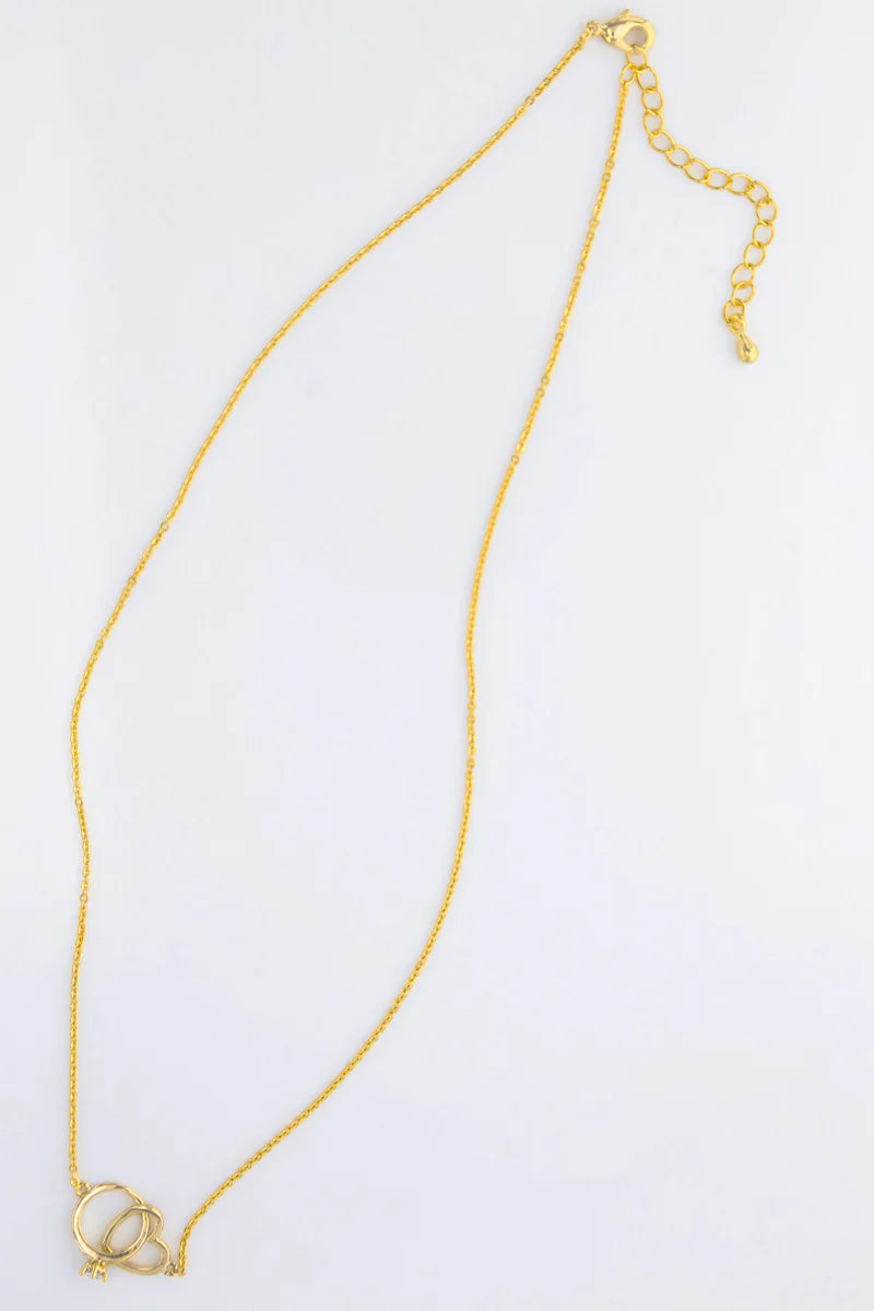 Heart and Ring Necklace  | Gold