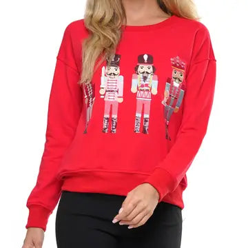 Embroidered Sequin Sweatshirt | Red