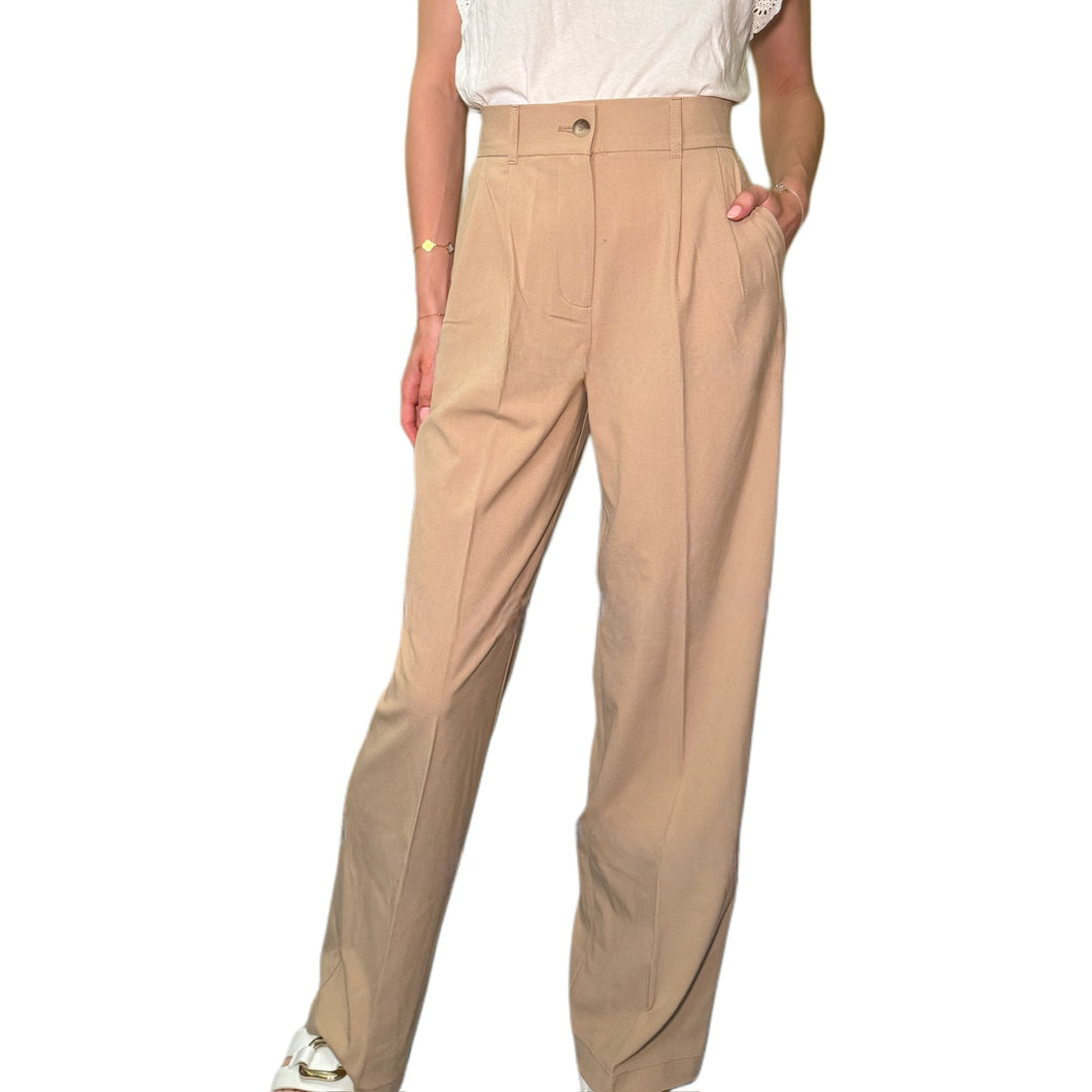 High Waisted Pleated Wide Leg Pants