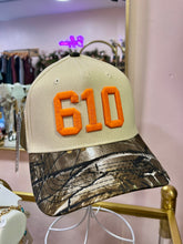 Load image into Gallery viewer, The 610 Baseball Hat | Camo &amp; Orange
