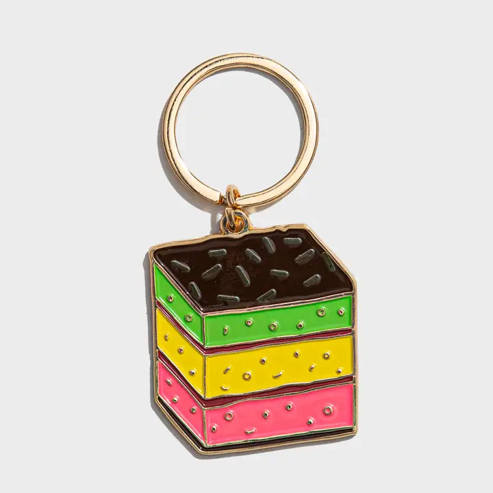 Italian Rainbow Cookie Enamel Keychain