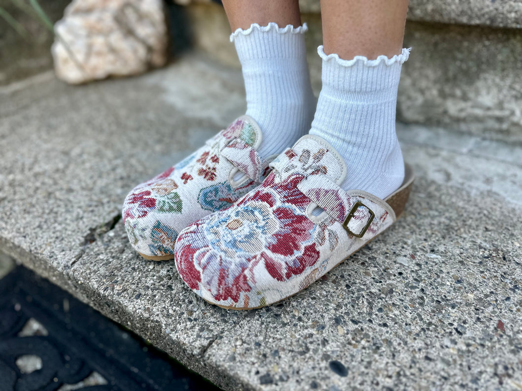 QWest Floral Clogs