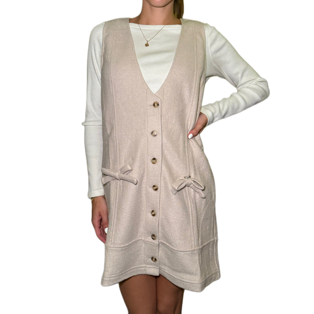 Tweed Button Up Mini Dress
