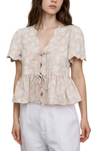Load image into Gallery viewer, Floral Embroidered Front Tie Top
