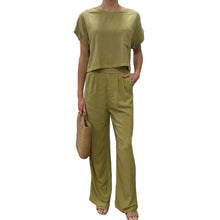 Load image into Gallery viewer, Linen high waist pleated pants | Kiwi
