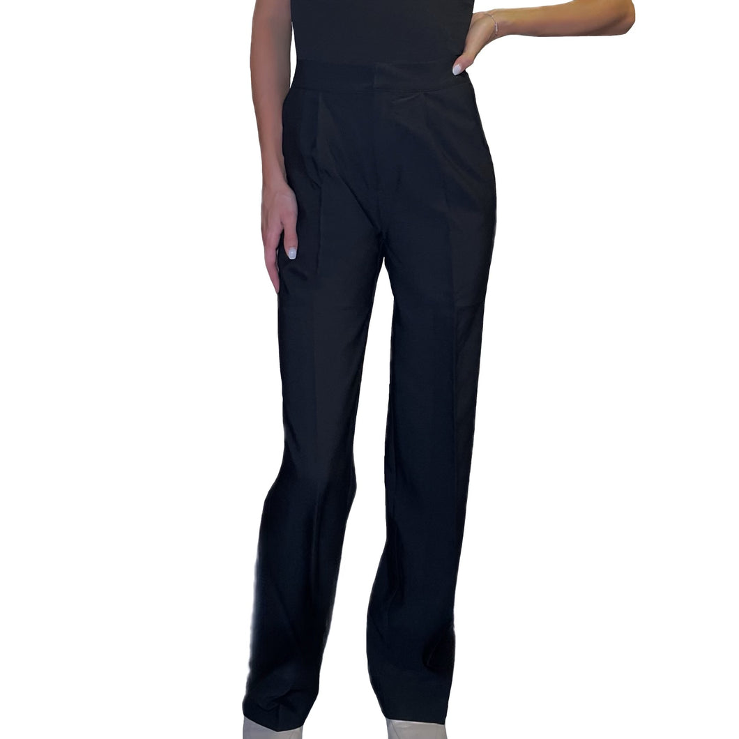 Classic dress pants with elastic back | Black