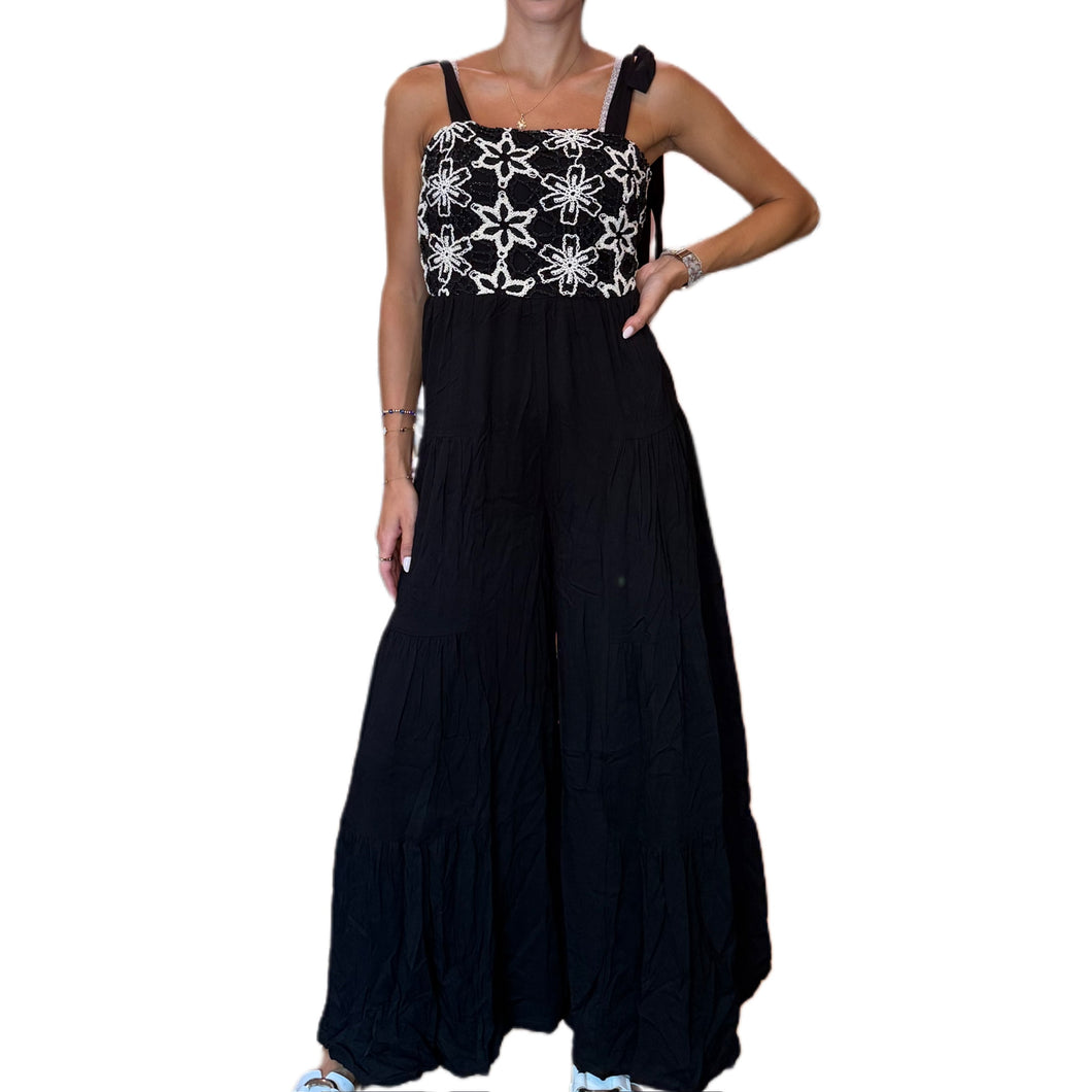 Contrast Jumpsuit | Black