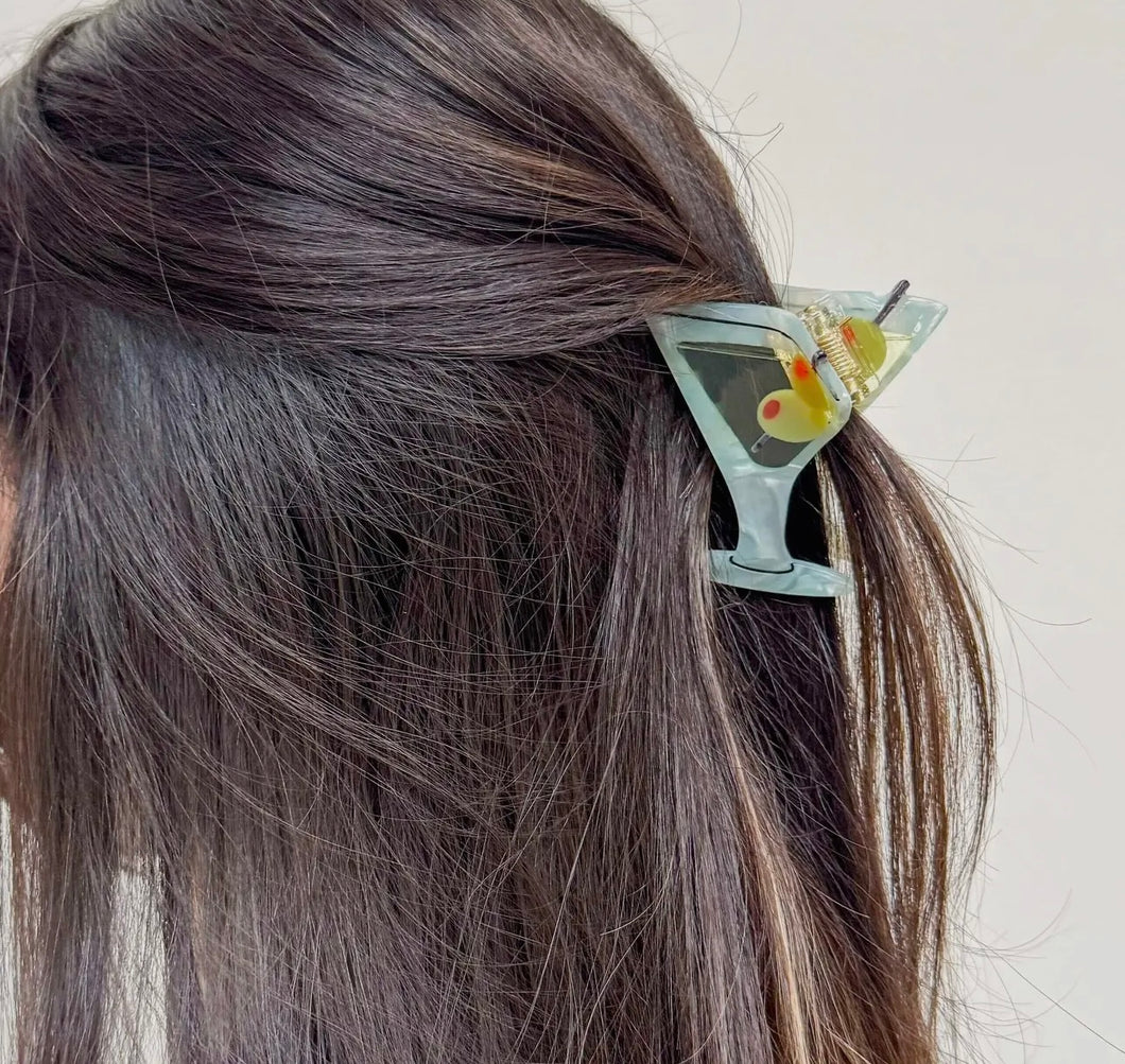 Martini hair claw clip