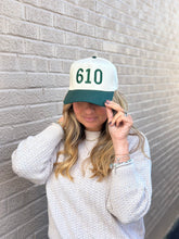 Load image into Gallery viewer, Two Tone Embroidered 610 Hat

