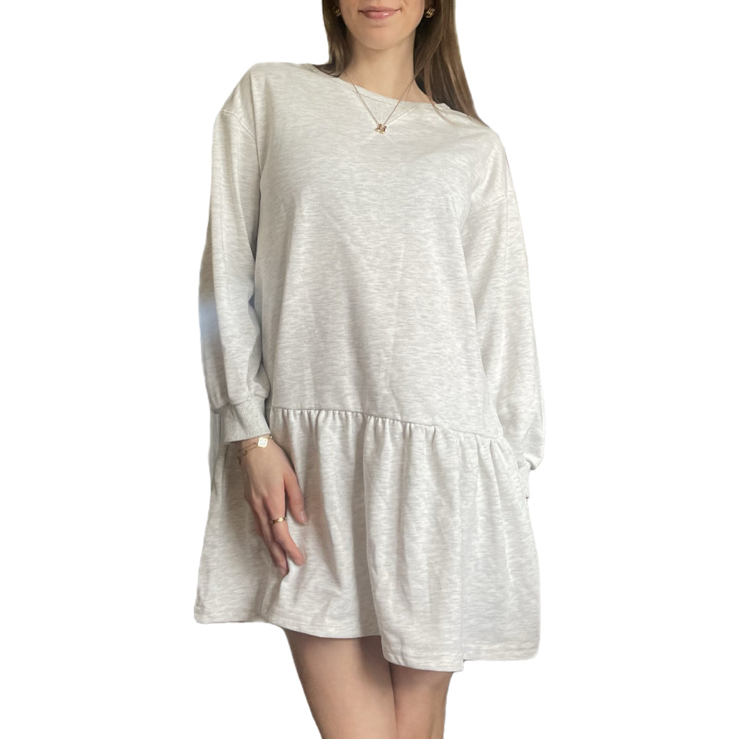 Lisa Ruffled Hem Dress | Grey