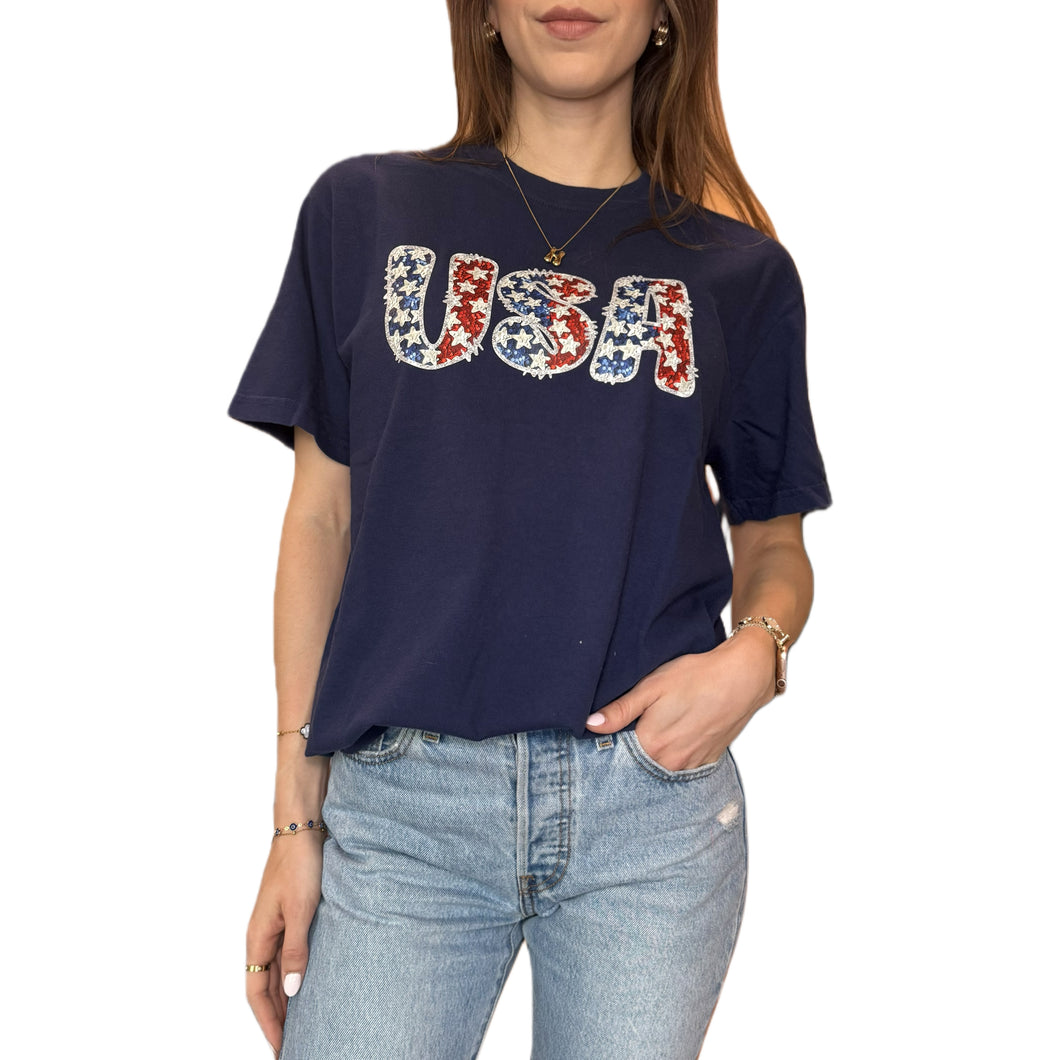 USA Faux Sequin Graphic Tee