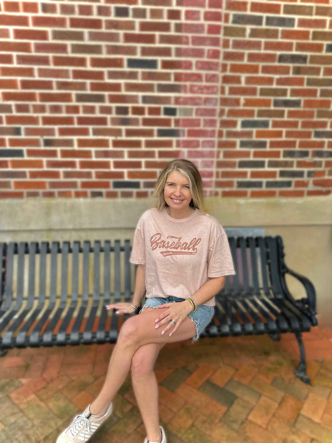 Baseball Graphic Tshirt | Dusty Pink