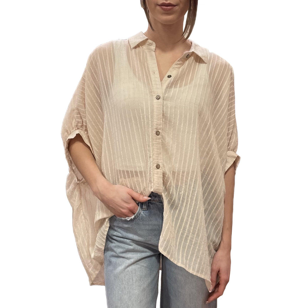 Eloise Textured Dolman Sleeve Shirt | Natural