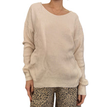 Load image into Gallery viewer, Twist Back Open Knit Sweater | Off White
