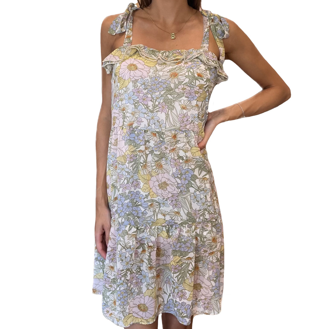 Sissy Chiffon Tie Strap Dress | Multi