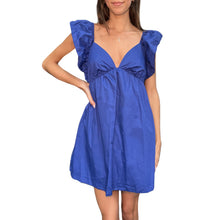 Load image into Gallery viewer, Audrey Tie Back Ruffle Mini Dress | Blue
