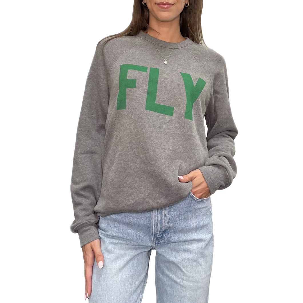 FLY Raglan Crew Neck Sweatshirt | Heather Grey