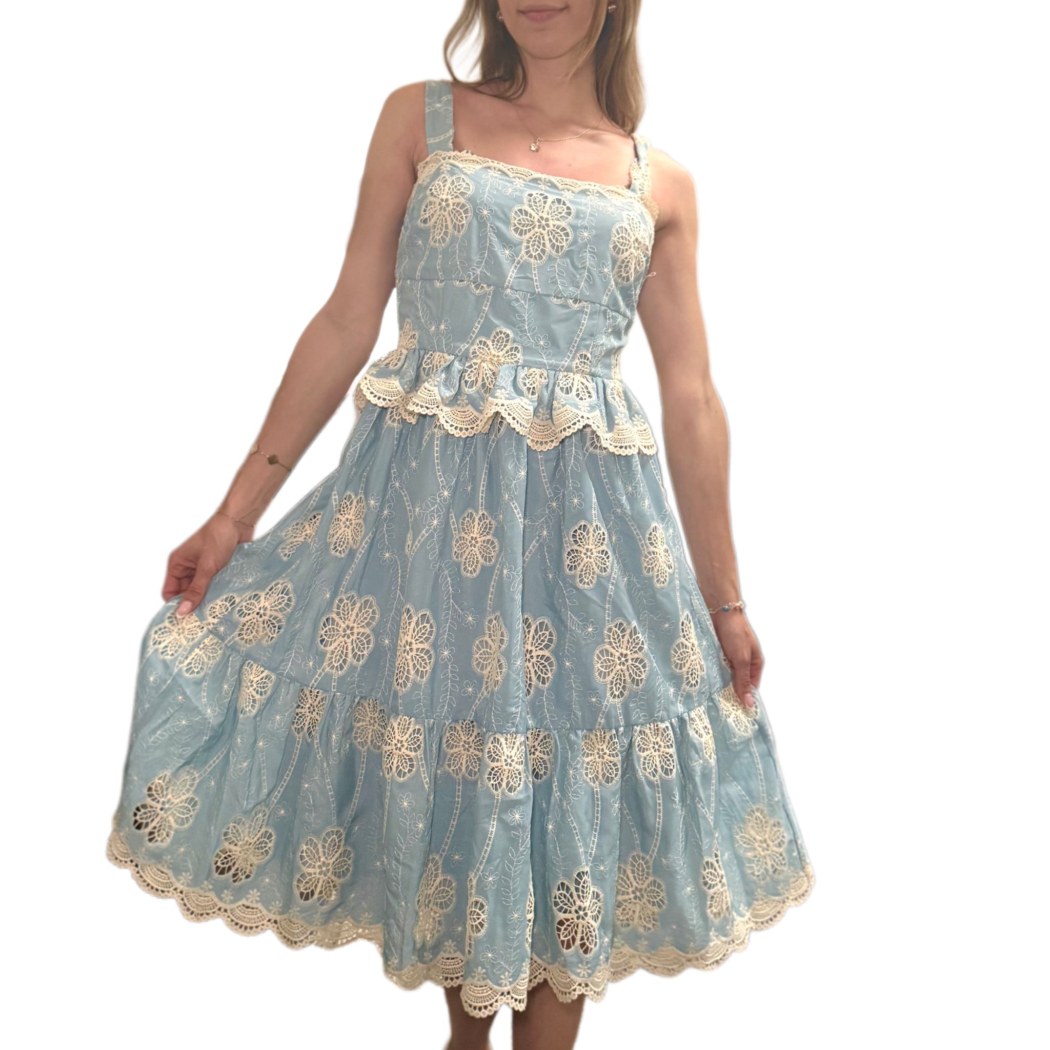 Floral Lace Aline Midi Dress Bellisima by Ashley Maria Floral Lace Aline Midi Dress Bellisima by Ashley Maria