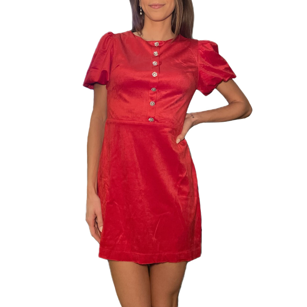 Velvet Front Faux Button Down Dress Velvet Front Faux Button Down Dress