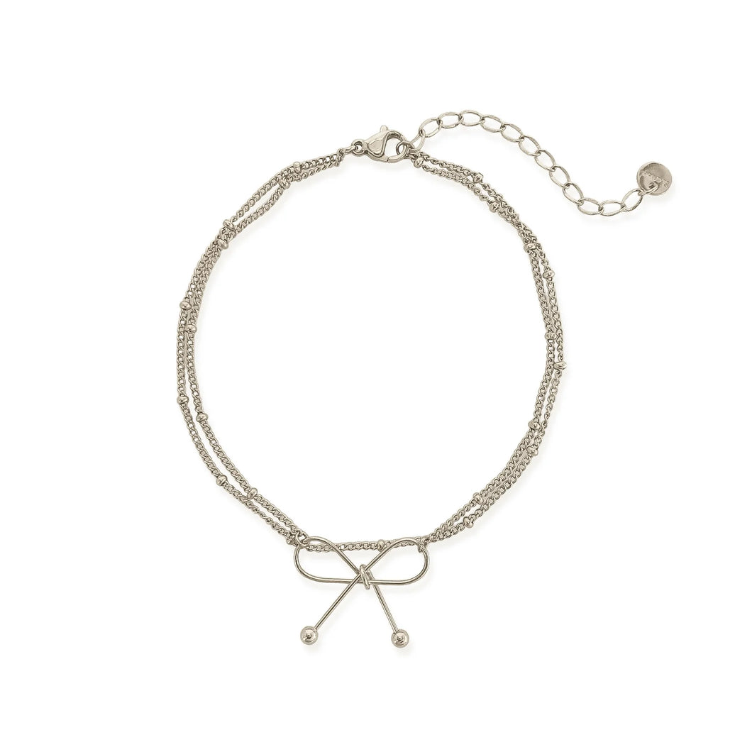 Bow Layered Water Resistant Anklet Two Colors
