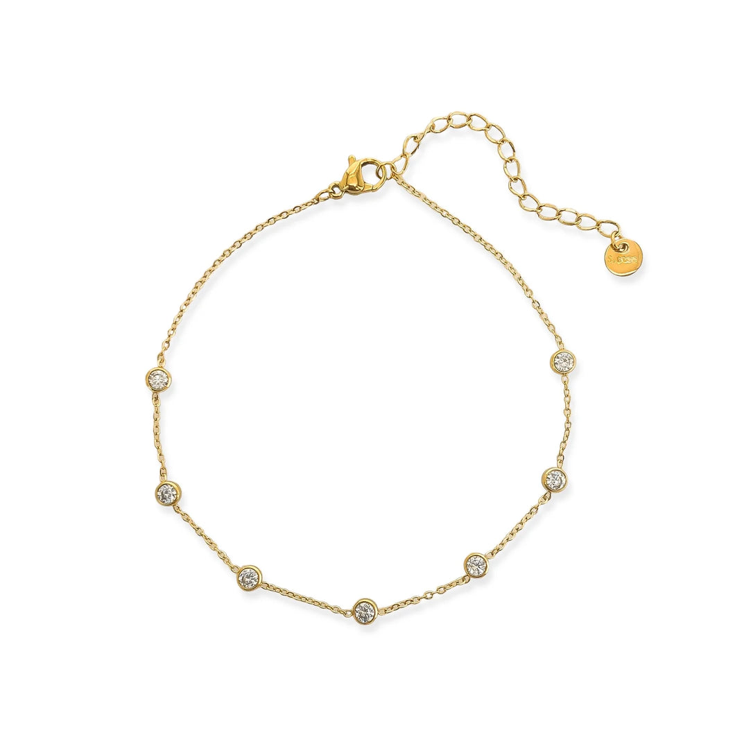 Studded Water Resistant Anklet | Gold