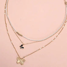 Load image into Gallery viewer, Pearl &amp; Butterfly Multilayer Necklace
