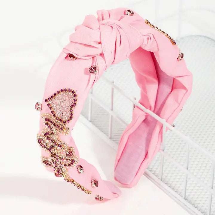 Wifey Seed Bead Headband | Pink