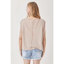 Load image into Gallery viewer, Everyday Loose V-neck Pocketed Tee | Beige
