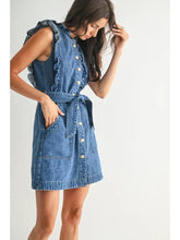 Load image into Gallery viewer, Sleeveless Denim Dress with Ruffle Details
