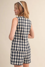 Load image into Gallery viewer, Gingham Tweed Blanket Stitch Set | Navy
