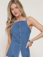 Load image into Gallery viewer, Stretch Denim Long Vest Top
